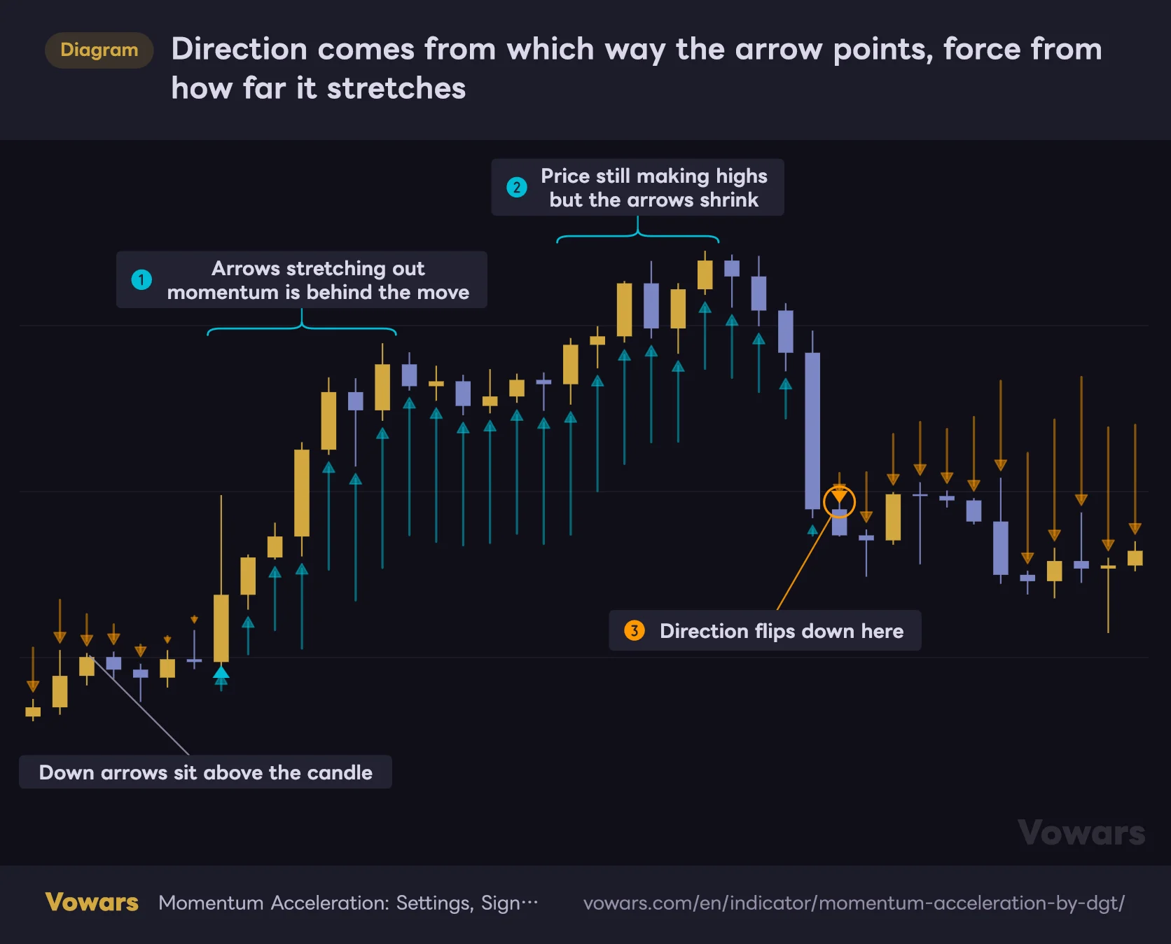Direction comes from which way the arrow points, force from how far it stretches